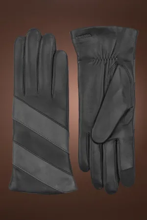 Women's Maya Striped Two-Tone Touch Screen Gloves