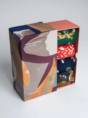 Yaella Woodlands Organic Cotton Gift Box of Women's Crew Socks